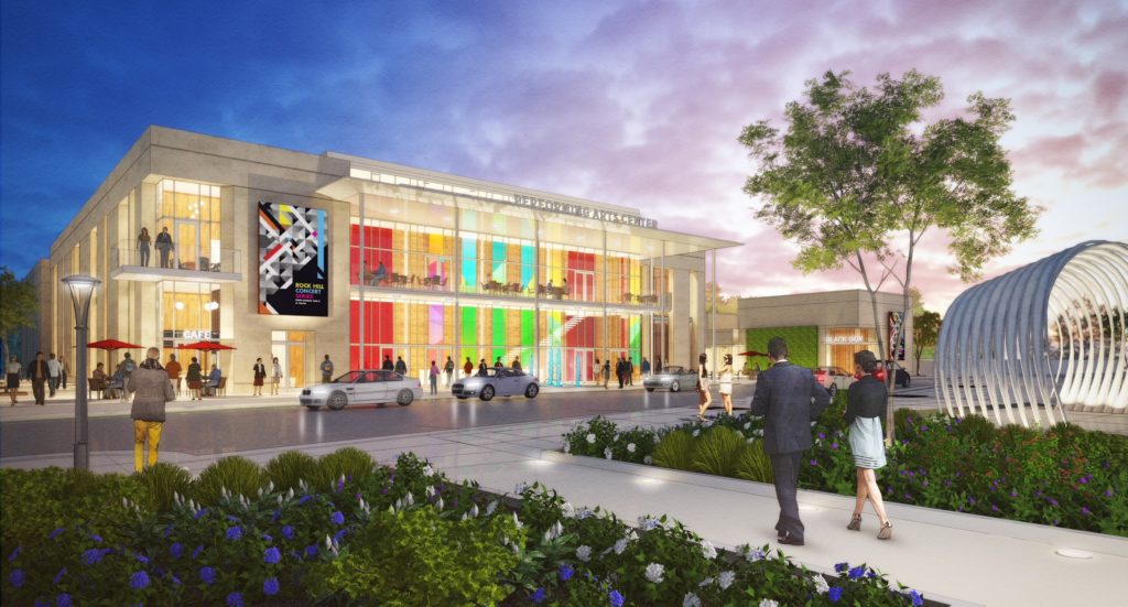 rendering of the arts center at fountain park