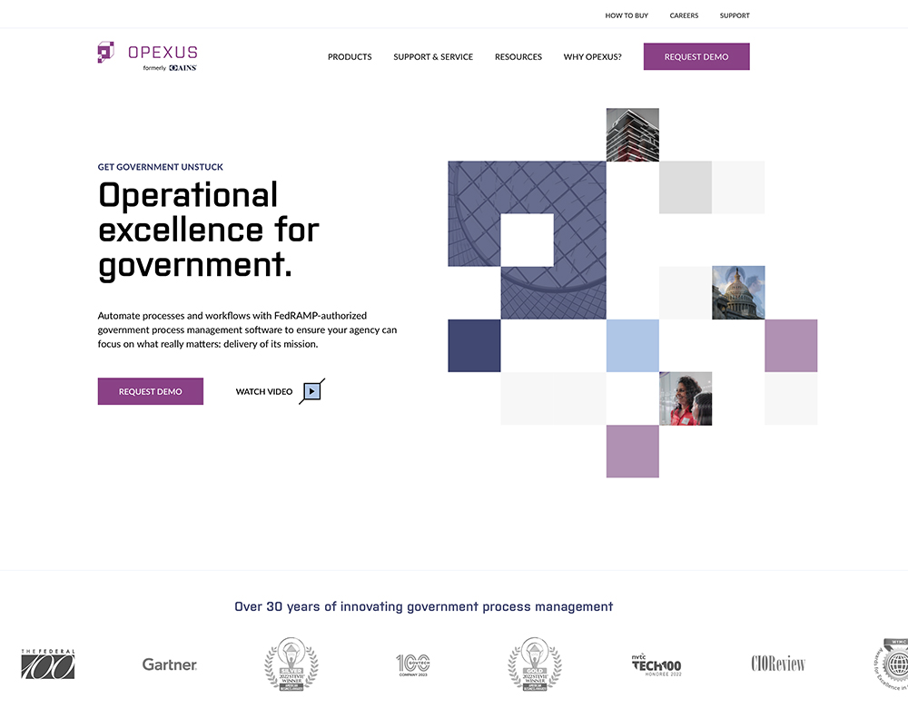 opexus website design sample screenshot